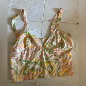 Lost + wander top linen size 1x new crop top vacation